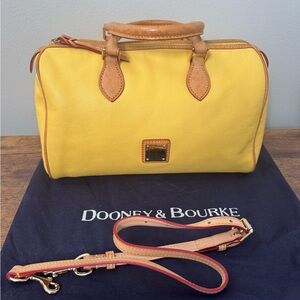 Dooney & Bourke Bright Yellow Satchel with Tan Details